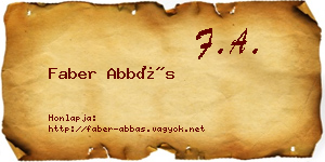 Faber Abbás névjegykártya